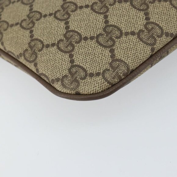 Authentic GUCCI GUCCI GG Supreme Web Sherry Line Bag PVC Beige Gold 98 02 04 - Picture 12 of 16